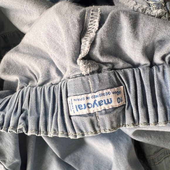 Mayoral Light Wash Denim Romper With Cutout Back 140 - Picture 6 of 6